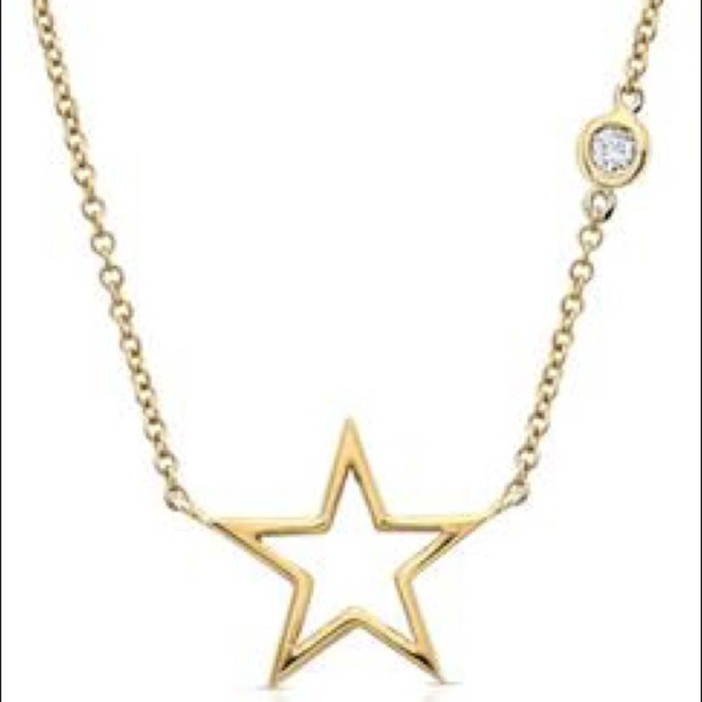 Star and Diamond Gold Necklace